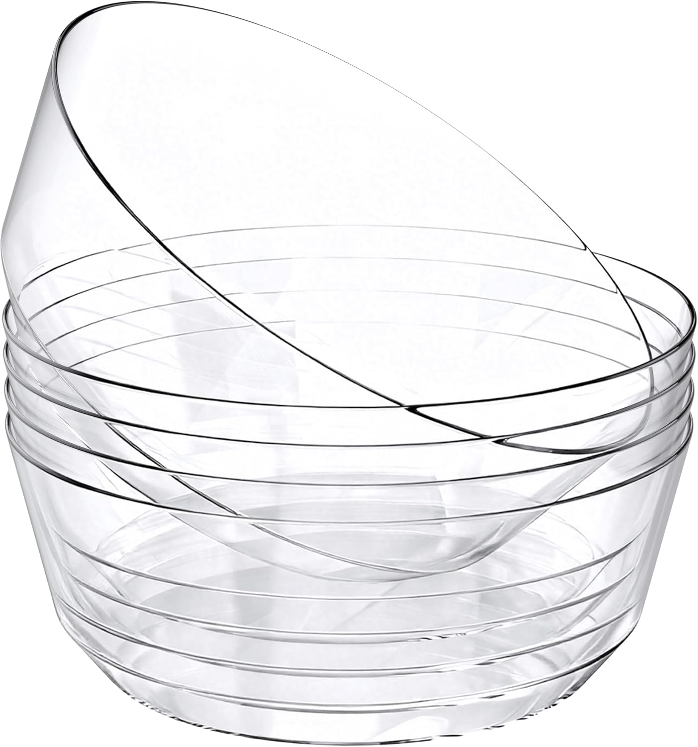 Hioasis 8 Pack Plastic Serving Bowls 128oz Gold Glitter Plastic Bowls Heavy Duty Disposable Serving Bowls for Party Snack & Salad & Candy & Bar Buffet