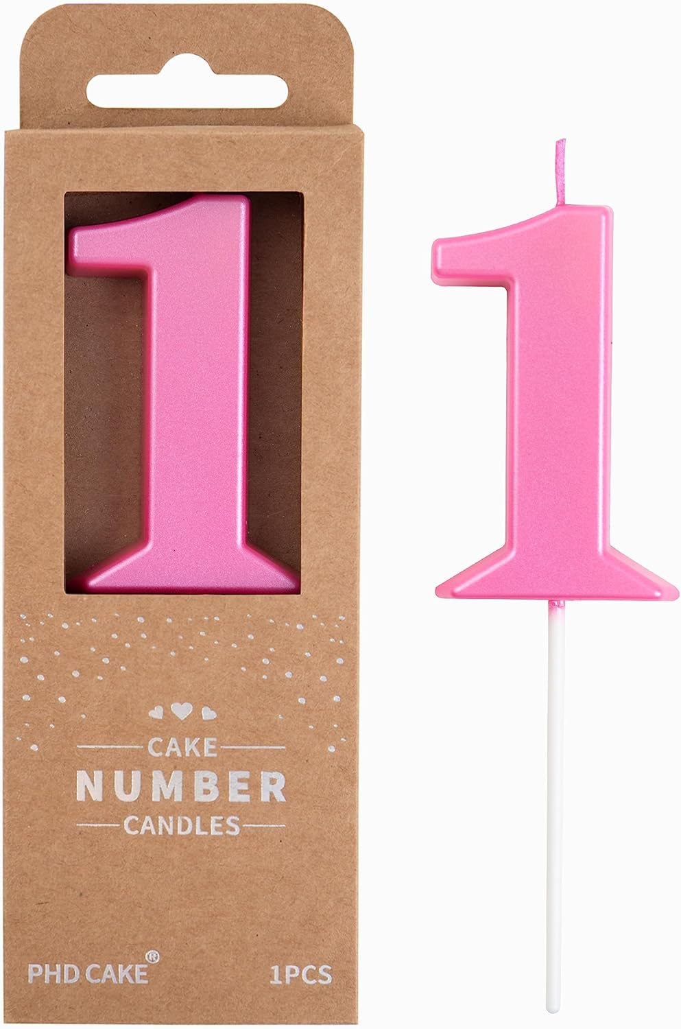 PHD CAKE 2.76 Inch Modern Gold 2 Number Birthday Candles, Gold Number Candles, Cake Number Candles, Party Celebration