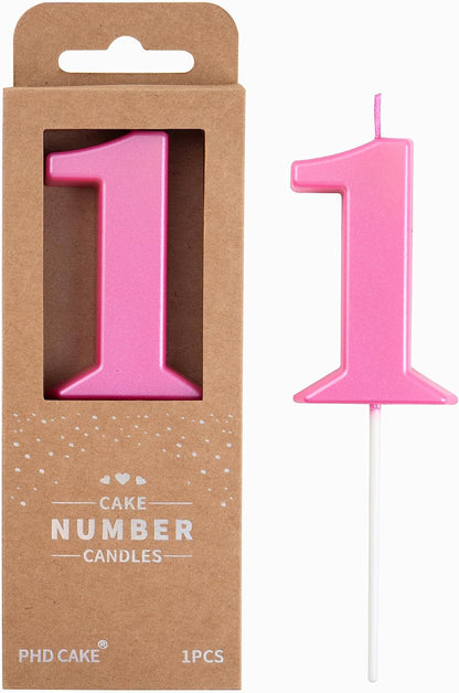 PHD CAKE 2.76 Inch Modern Gold 2 Number Birthday Candles, Gold Number Candles, Cake Number Candles, Party Celebration