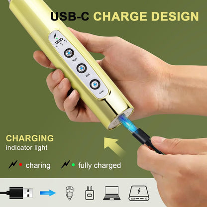 YUSWKO Black Handheld Milk Frother Wand for Coffee, Rechargeable Electric Whisk with 3 Heads 3 Speeds Drink Mixer Coffee Frother For Latte, Cappuccino, Hot Chocolate, Egg
