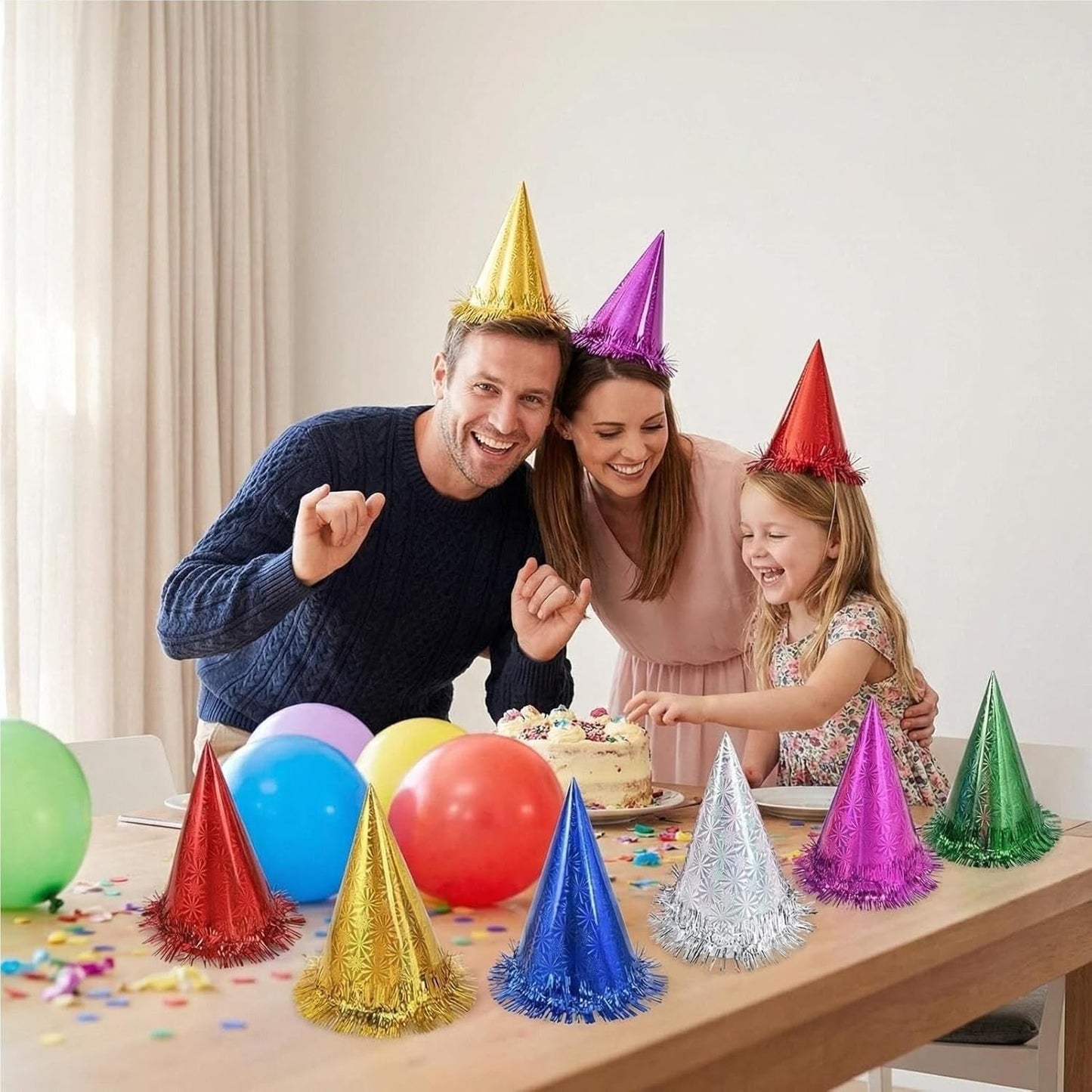 Pre-Assembled Party Hats for Kids, Birthday Hats for Kids & Adults