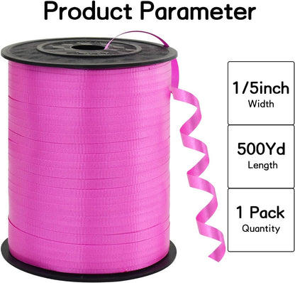 BEISHIDA 500 Yards Red Ribbon Crimped Curling, Balloon String Shiny Metallic Roll for Gift Wrapping Ribbon for Birthday Valentines Day Wedding Mother's Day Party Decorations