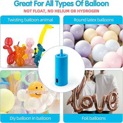 Electric Balloon Air Pump - Portable Inflato Blower for All 260 Balloons, Great for Long Animal Balloon Foil Balloons Inflator Pump for Event & Party Decoration(Sky Blue)
