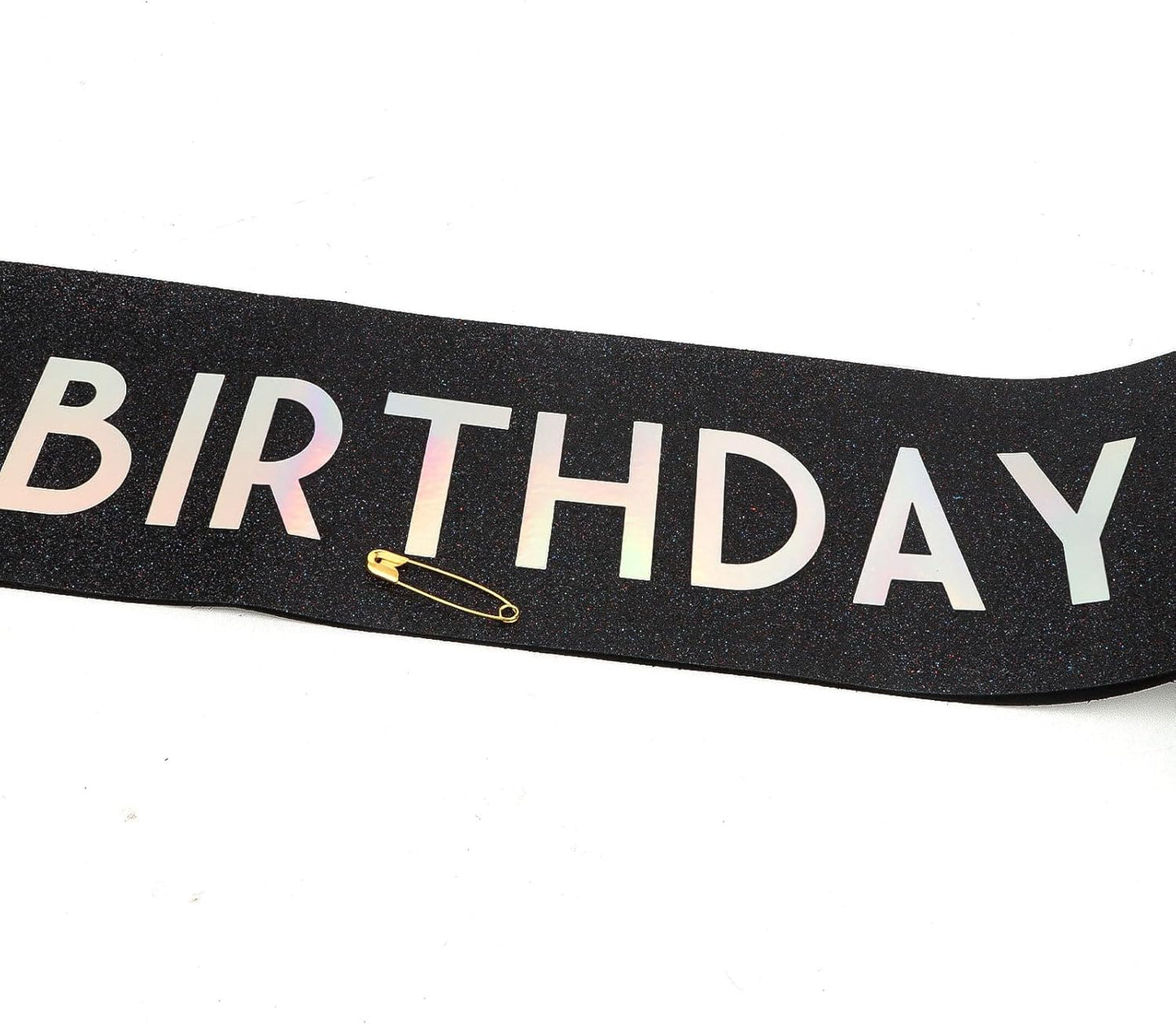 It's My Birthday Sash Black Glitter Sash with Hot Pink Foil Happy Birthday Decorations for Women Girls Men Boys Black Party Decorations