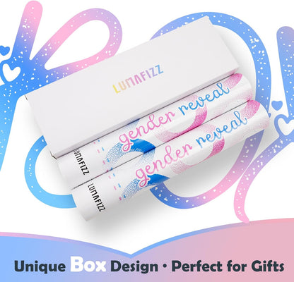 Gender Reveal Confetti Cannon - Biodegradable Confetti Poppers - Pink & Blue, 2 Pack - Party Supplies Pop Gun-Cannon for Boy or Girl Baby Reveal Party Supplies (1Pink +1Blue)