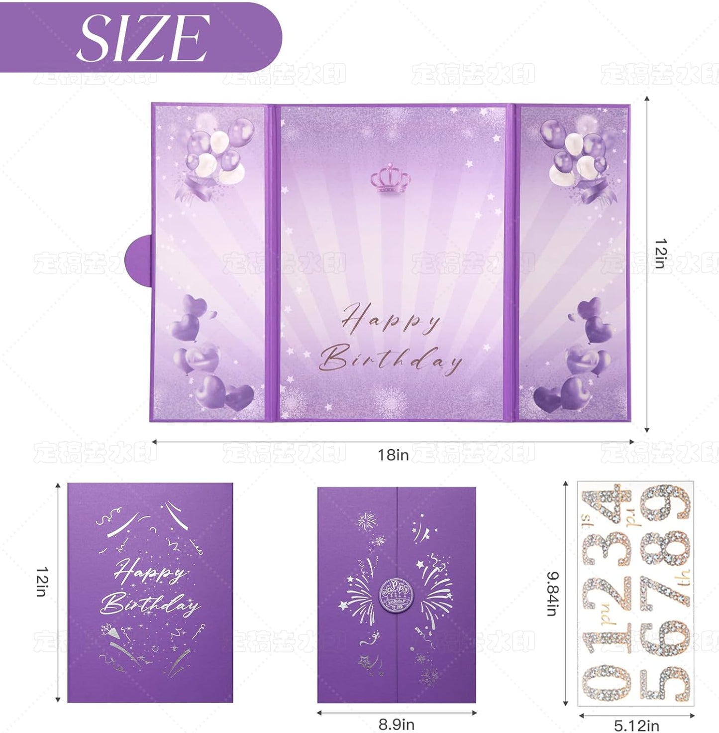 Rose Gold Birthday Party Decorations,18" x 12" Creative Birthday Decorations Guest Sign in Book Alternative, for Men and Women of All Ages, Happy Birthday Party Supplies