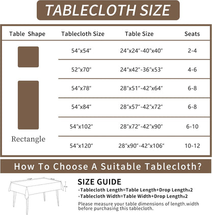 Rectangle Table Cloth,100% Waterproof Tablecloth Oil Proof Spill Proof Vinyl Table Cloth, Wipe Clean Plastic Table Cover for Dining, Camping, Indoor and Outdoor 52" x 70",Leaves