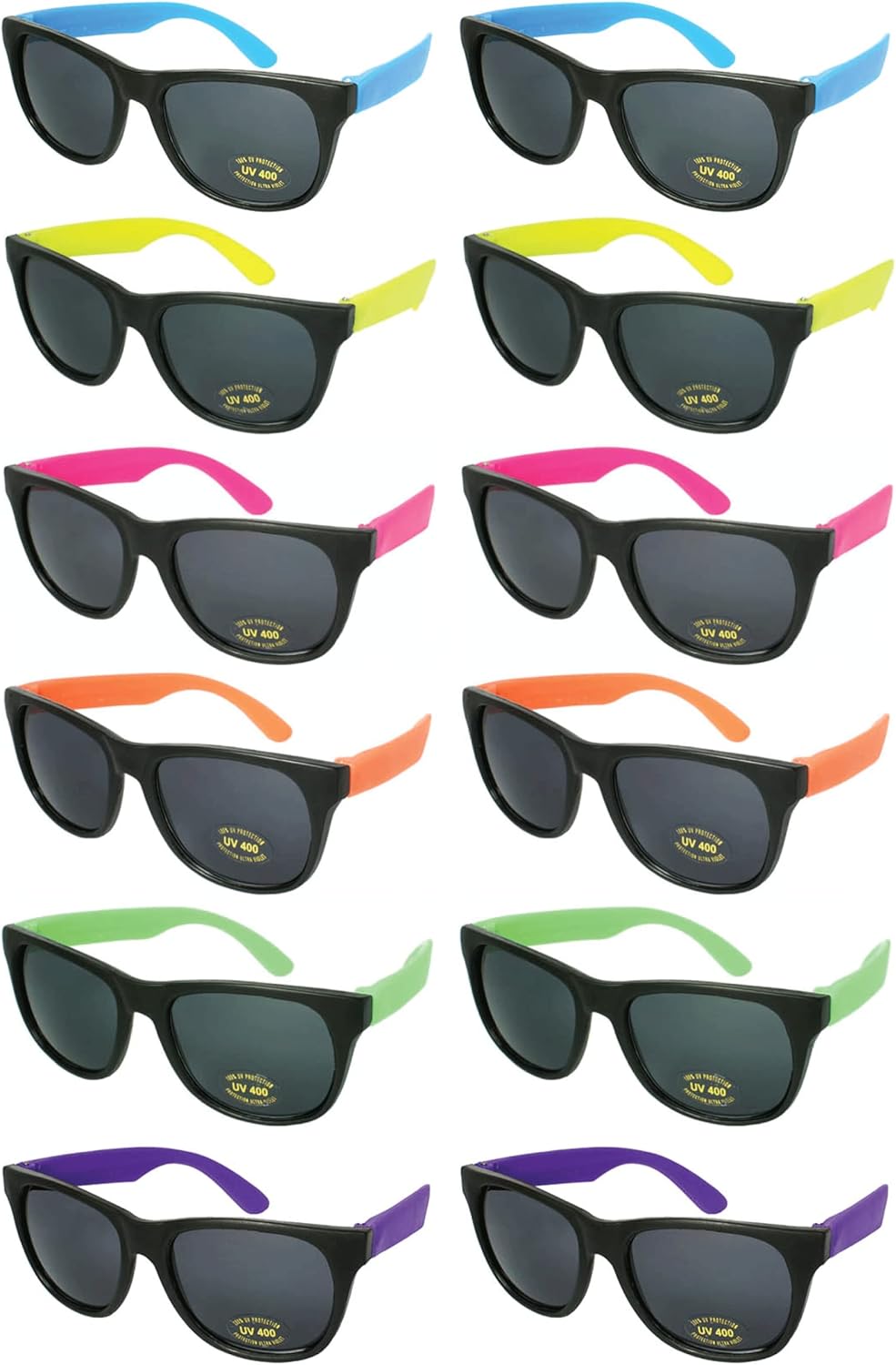 EDGEIWEAR 80s Neon Party Sunglasses for Adult Party Favors with CPSIA certified-Lead(Pb) Content Free