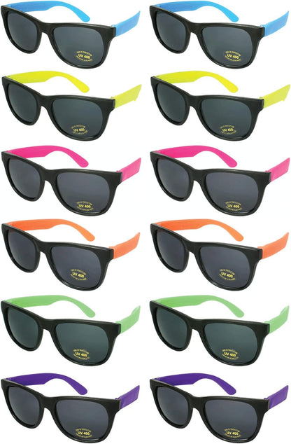 EDGEIWEAR 80s Neon Party Sunglasses for Adult Party Favors with CPSIA certified-Lead(Pb) Content Free