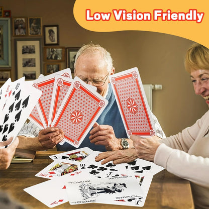 Jumbo Playing Cards, 8 x 11 Inches Giant Playing Cards for Family Game Night, Extra Large Casino Party Decoration for Adults