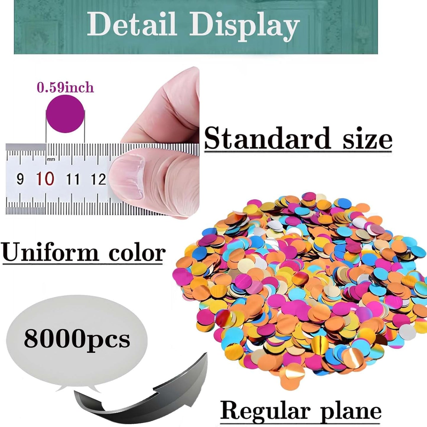 Blue Metallic Foil Confetti 8000 Pcs Shiny Round Table Confetti for Fill Balloon Wedding Graduation Party Decorations,60g of pack