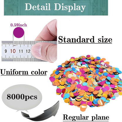 Blue Metallic Foil Confetti 8000 Pcs Shiny Round Table Confetti for Fill Balloon Wedding Graduation Party Decorations,60g of pack
