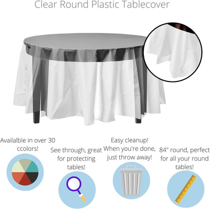 12-Pack Premium Plastic Tablecloth 54in. x 108in. Rectangle Table Cover - Dark Blue - Colors B