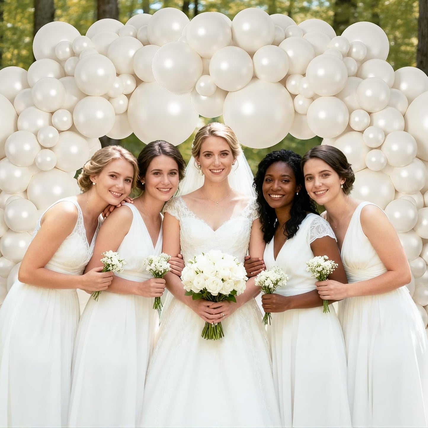 Amandir 153pcs White Sand Balloons Arch Garland Kit Different Sizes 18 12 10 5 Inch Cream Beige Sand White Latex Balloon for Birthday Boho Neutral Baby Shower Wedding Anniversary Party Decorations