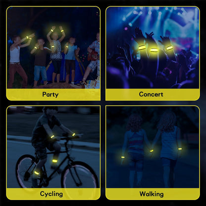 esonstyle 6 PCS LED Glow Bracelets, Night Safety Light Up Bracelets for Kids - Glow in The Dark Party Favors for Halloween, Christmas, Concerts, Festivals, Sports, Camping, Green