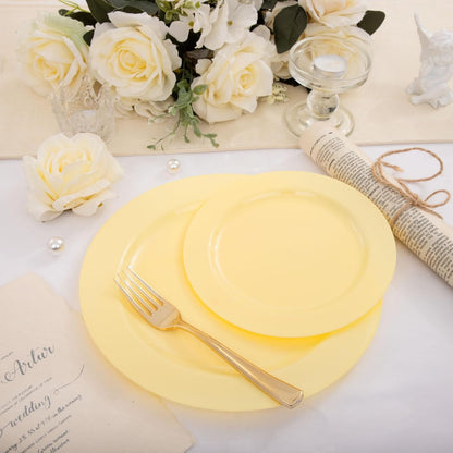 FLOWERCAT 60PCS White Plastic Plates - Heavy Duty White Disposable Plates for Mother's Day/Birthday Party/Wedding -serve for 30 guests Include 30PCS 10.25" & 30PCS 7.5" Plates for Party