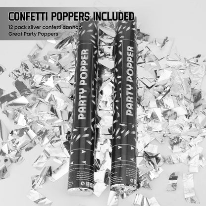 Confetti Cannon Gold Party Poppers 12 Pack Party Cannon Confetti Shooters for Celebrations Wedding Birthday Graduation Golden Foil 12 inch Confetti Poppers for Christmas New Year Eve Parties Supply