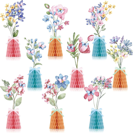9 PCS Wildflowers Honeycomb Centerpieces Wildflower Party Supplies Spring Summer Wildflower Theme Table Centerpieces for Wedding Little Wildflower Baby Shower Decorations (Wildflower)