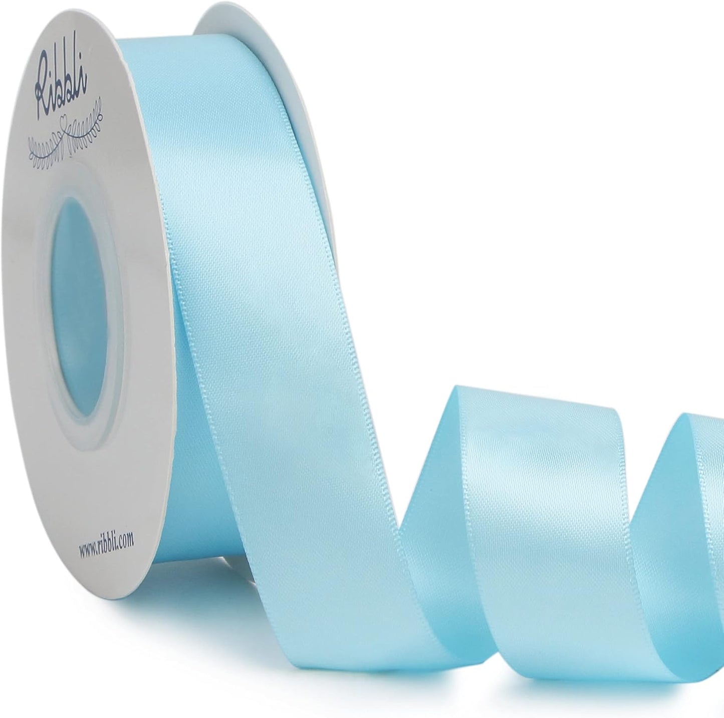 Ribbli Double Faced White Satin Ribbon,3/8” x Continuous 25 Yards,Fabric Ribbon use for Bows Bouquet,Gift Wrapping,Floral Arrangement
