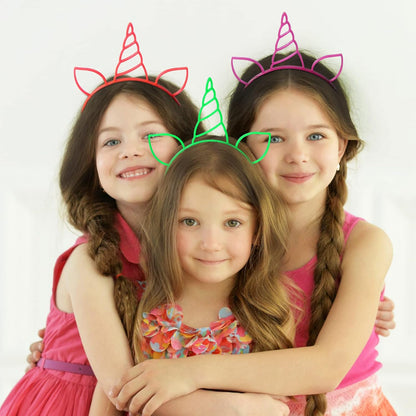 ZIRICHER 6 Colors Glow in the Dark Headbands, Plastic Light Up Hair Band Crowns Luminous Headband For Girls Party Headbands