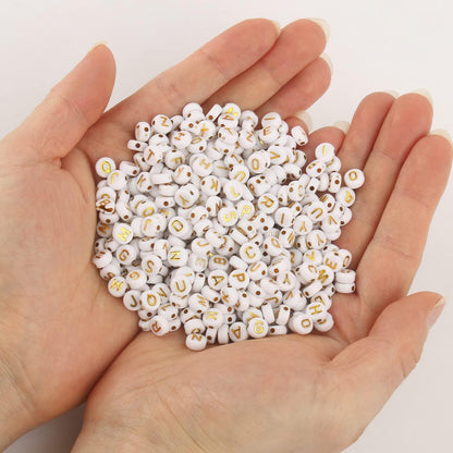 1000Pcs Glow Letter Beads Acrylic Alphabet Bead Glow in The Dark, 4x7 mm Round Beads for Friendship Bracelets and DIY Crafts