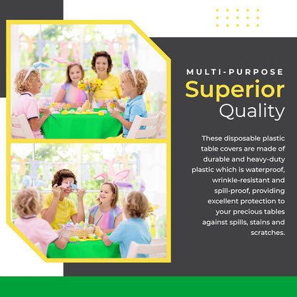 14 Pack Black 54 x 108 in. Rectangle Disposable Plastic Tablecloths - Smooth Decorative Covers for Parties, Weddings