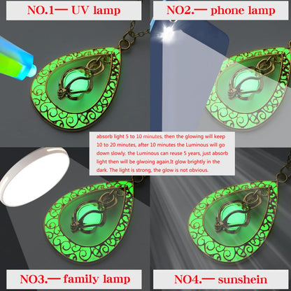 EEQQBZ Glow in The Dark Silver Teardrop shape bracelets,Fantasy Glowing Jewelry bracelets