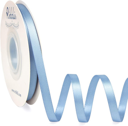 Ribbli Double Faced White Satin Ribbon,3/8” x Continuous 25 Yards,Fabric Ribbon use for Bows Bouquet,Gift Wrapping,Floral Arrangement