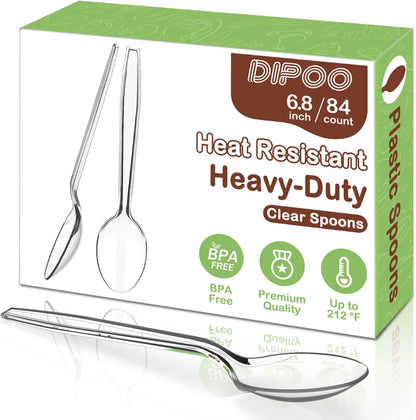 360 Count Plastic Silver Ware Heavy Duty, 120 Forks, 120 Spoons, 120 Knives, Heat Resistant & BPA Free Disposable SilverWare, Disposable Cutlery set, Premium Clear Utencils for Party Supply
