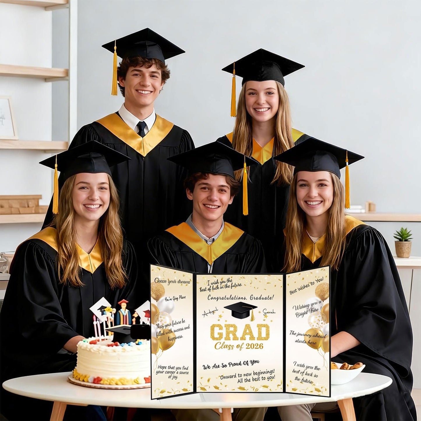 QIYANPAX Graduation Guest Book 2026, Blue and Gold Graduation Decorations Class of 2026, Graduation Signature Book, Congrats Grad Guest Book Alternative, Unique Graduation Gifts