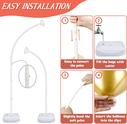AerWo Balloon Arch Kit with Balloon Pump Electric, 8.2FT & 5FT Half Balloon Arch Stand with Base, Free Bending Balloon Stand Kit for Wedding Birthday Party Baby Shower Graduation Decorations