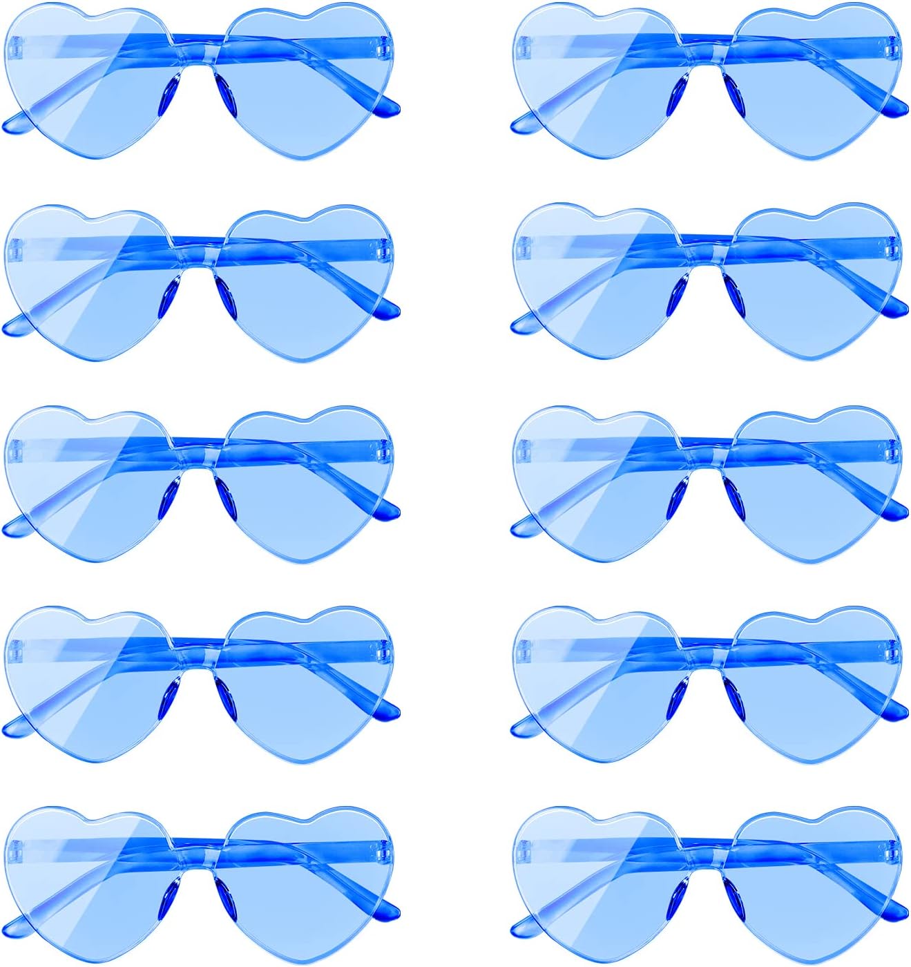 AEAHALY Heart Sunglasses for Women and Men Rimless Heart Shaped Sunglasses Bachelorette Bride Party Accessories