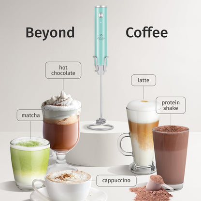 Zulay Kitchen Powerful Milk Frother Wand With Duracell Batteries - Ultra Fast Handheld Drink Mixer - Electric Whisk Foam Maker for Coffee, Lattes, Cappuccino & Matcha - Z1 Motor - Black - Colors B