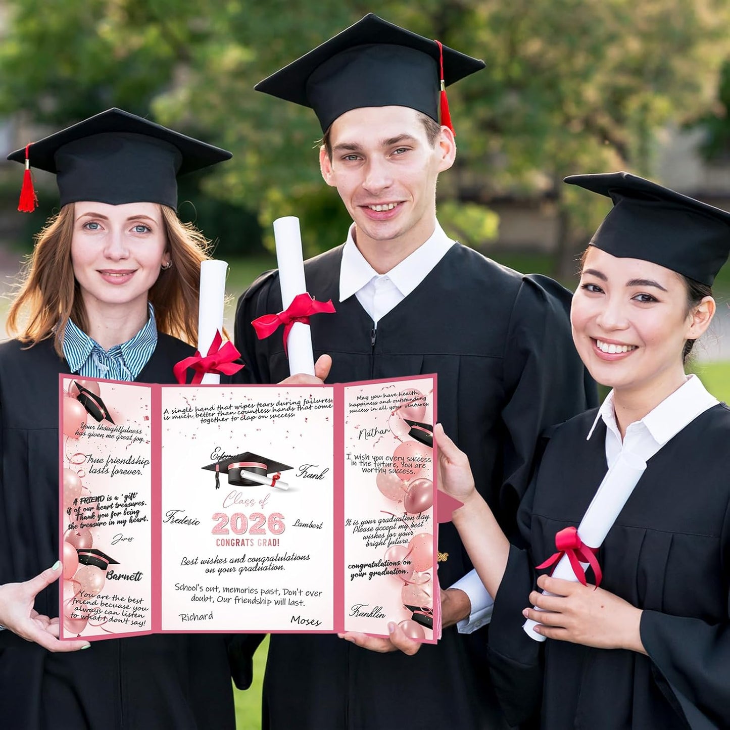 kockuu 2026 Graduation Guest Book Signature Board, Pink Class of 2026 Graduation Sign in Book to Sign Decor for Grad Party High School College Grad Gifts