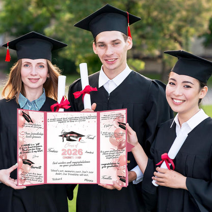 kockuu 2026 Graduation Guest Book Signature Board, Pink Class of 2026 Graduation Sign in Book to Sign Decor for Grad Party High School College Grad Gifts