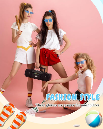 Kanayu 12 Pcs Mixed Style Rimless Sunglasses Retro Party Favors Eyewear for Bachelor Party Photoshoot Costume Accessories