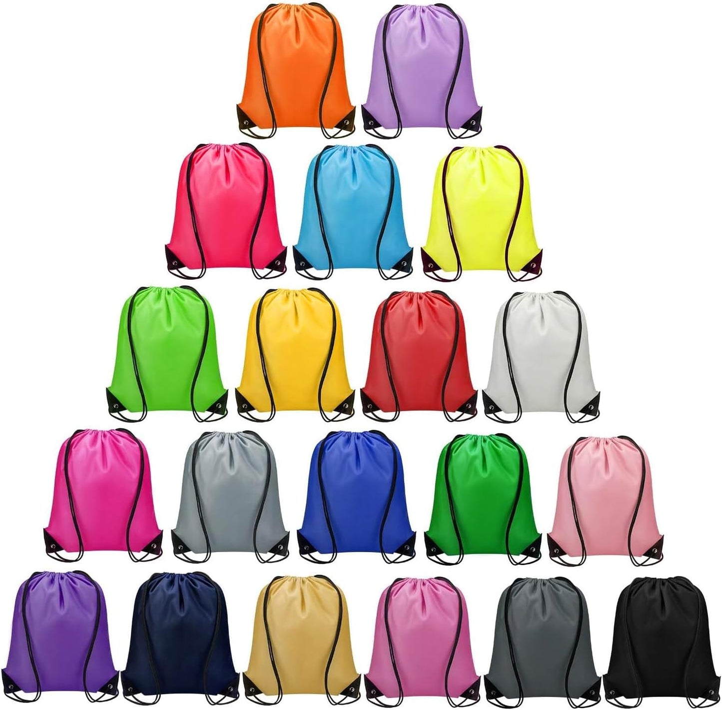 Vorspack 10 Pcs Drawstring Bags Bulk - Drawstring Backpack Draw String Back Bag for Gift, DIY, Party, Gym, Trip - 10 Colors