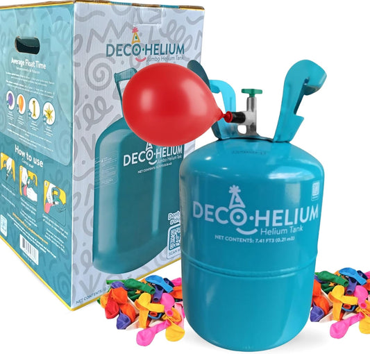 by DECOCHAMP Helium Tank - 7.41 Cu Ft Helium Tank for Balloons at Home Balloon Inflator for Party Decorations Up to 30 Balloons Helium Balloon Pump (1 Pack)