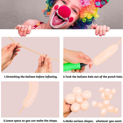 260 Balloons Clear, Thickening Long Balloons for Tying Arch, Twisting Latex Animals Magic Modeling Skinny Birthday Balloon for Kid‘s Party Wedding Decoartion Supply 100pcs