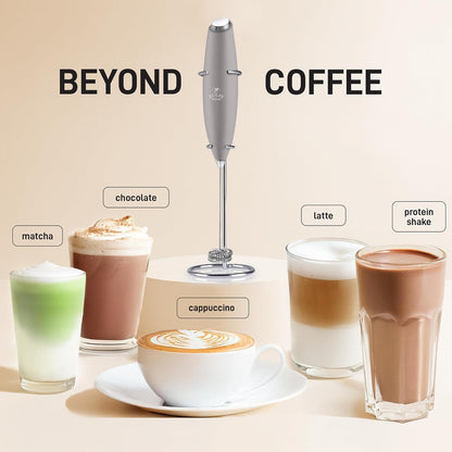 Zulay Kitchen Powerful Milk Frother Wand With Duracell Batteries - Ultra Fast Handheld Drink Mixer - Electric Whisk Foam Maker for Coffee, Lattes, Cappuccino & Matcha - Z1 Motor - Black - Colors D