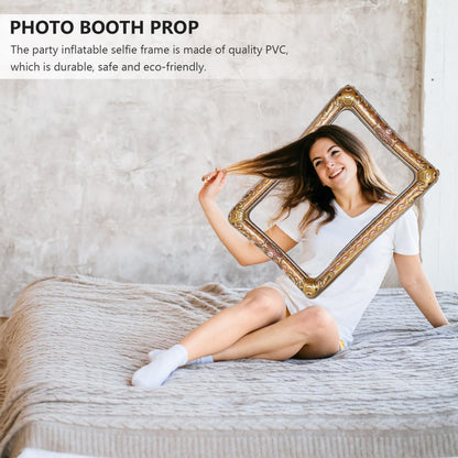 TENDYCOCO Inflatable Photo Frame Prop 26.37X18.11In Lightweight Selfie Picture Frame for Parties Weddings Festivals Portable Photo Booth Accessory