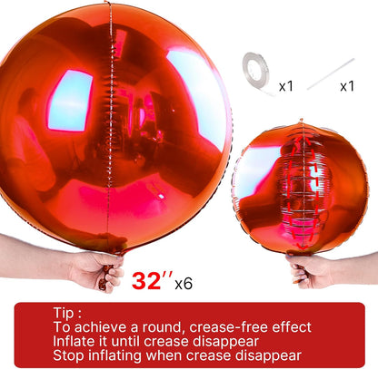 PartyWoo Metallic Gold Foil Balloons 20pcs Different Sizes Pack of 22 15 10 Inch Large Round Foil 4D Inflatable Mirror Ball Mylar Balloons for Graduation Birthday Baby Shower Party Decorations