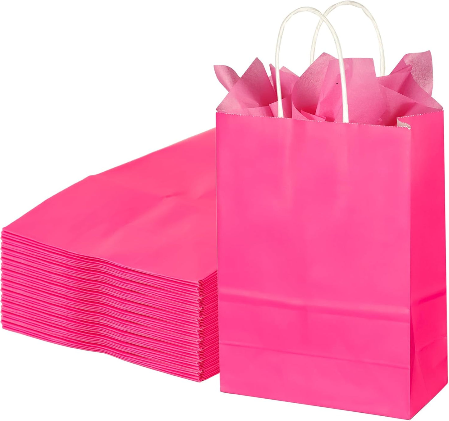 BLEWINDZ 32 Pieces Gift Bags with 32 Tissues, 8 Colors Party Favor Bags with Handles, Rainbow Gift Bag for Wedding, Birthday, Party Supplies and Gifts