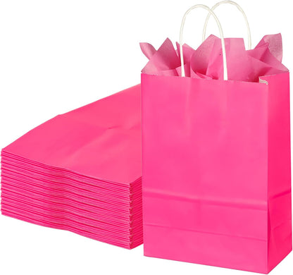 BLEWINDZ 32 Pieces Gift Bags with 32 Tissues, 8 Colors Party Favor Bags with Handles, Rainbow Gift Bag for Wedding, Birthday, Party Supplies and Gifts