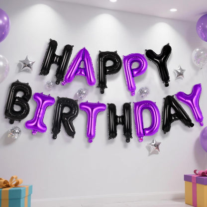 Happy Birthday Balloons Banner, Foil Balloon Personalized Name Letters Balloons Sign Birthday Party Decorations for Women Men Boys Girls Cream
