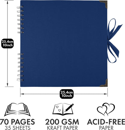 Bstorify Scrapbook Album 60 Pages (8 x 8 Inch) Brown Thick 200gsm Kraft Paper, Photo Album Scrapbook, Memory Book - Ideal for Your Scrapbooking Albums Art & Craft Projects