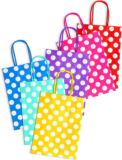 BLEWINDZ 32 Pieces Gift Bags with 32 Tissues, 8 Colors Party Favor Bags with Handles, Rainbow Gift Bag for Wedding, Birthday, Party Supplies and Gifts