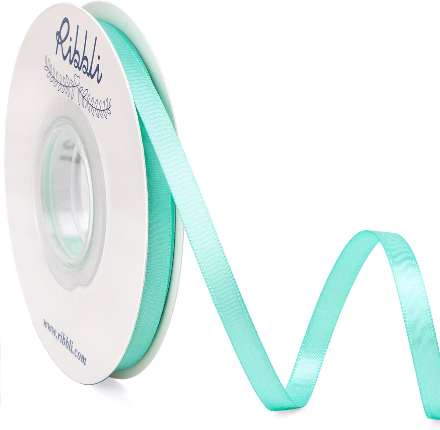 Ribbli Double Faced White Satin Ribbon,3/8” x Continuous 25 Yards,Fabric Ribbon use for Bows Bouquet,Gift Wrapping,Floral Arrangement