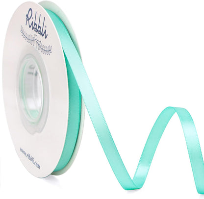 Ribbli Double Faced White Satin Ribbon,3/8” x Continuous 25 Yards,Fabric Ribbon use for Bows Bouquet,Gift Wrapping,Floral Arrangement