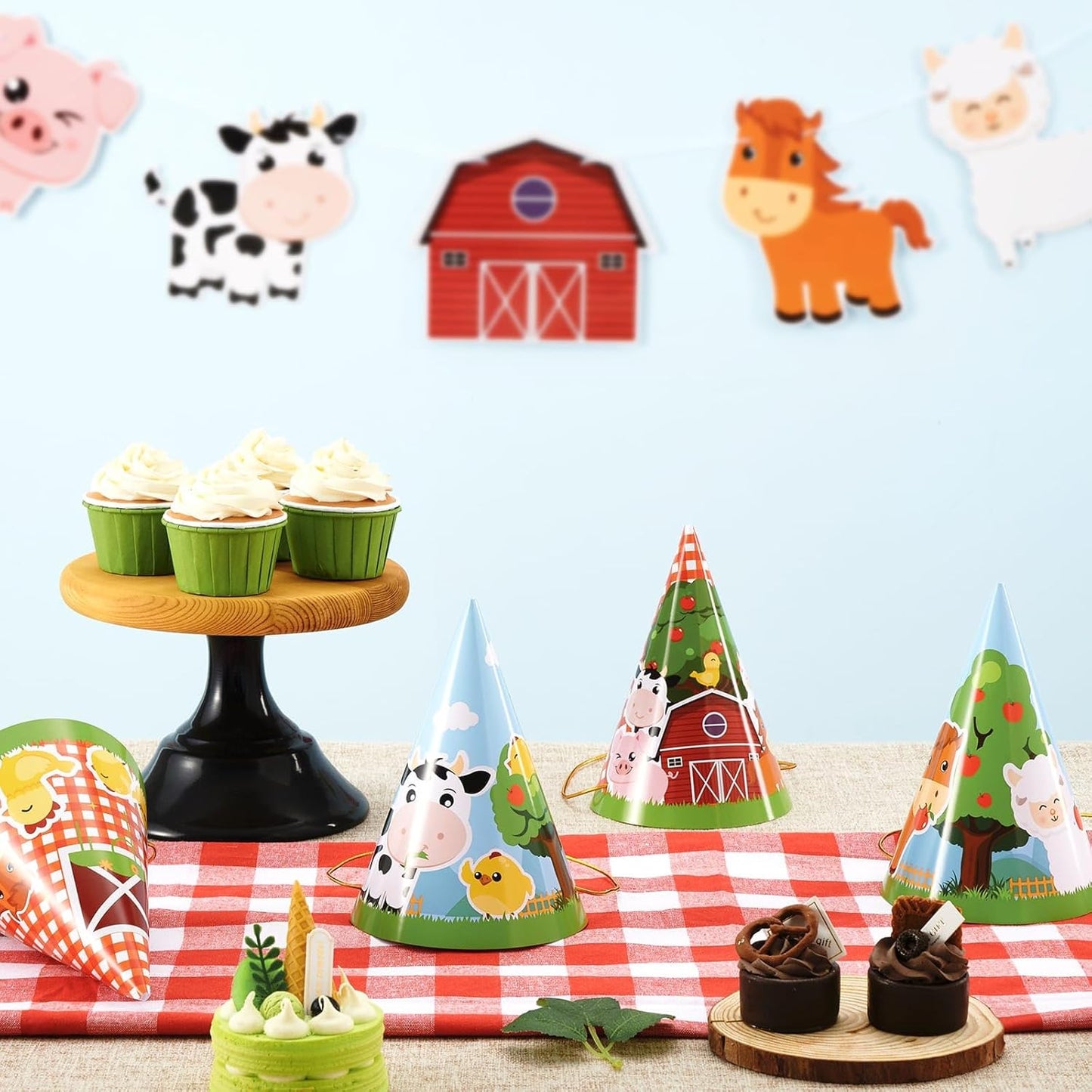 WERNNSAI Birthday Party Hats - 12 Pcs Birthday Party Supplies Cone Hat Headbands Colorful Paper Party Hats for Kids